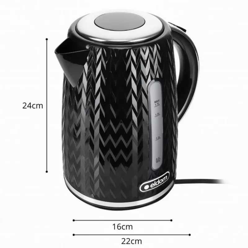 NELO rýchlovarná kanvica, objem 1,7 l, 2000 W, čierna