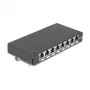 Patch panel DELOCK Mini Desktop RJ45 8 portov Cat.6A tienený čierny na stôl, stenu alebo lištu DIN