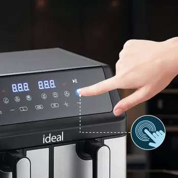 IDEAL fritéza bez tuku, dvojitá horizontálna 9L, 8 funkcií – vrátane sušenia potravín