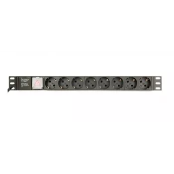 Power Distribution Unit GEMBIRD EG-PDU-014-C14, 8 AC výstupov, C14 vstup, 3 m kábel, 1U, 3680 W, 10 A, hliník, čierna