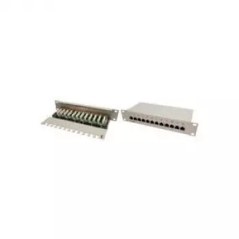 Patch Panel Desktop - patch panel - CAT 6 - STP - RJ-45 X 12 - sivá, RAL 7035 -