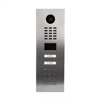 Videodomofón DoorBird D2102KV — nerezová vonkajšia jednotka, IP65, pohybový senzor 10 m, IR LED, PoE (IEEE 802.3af), 10/100 Mbit/s, 131×383×49,6 mm