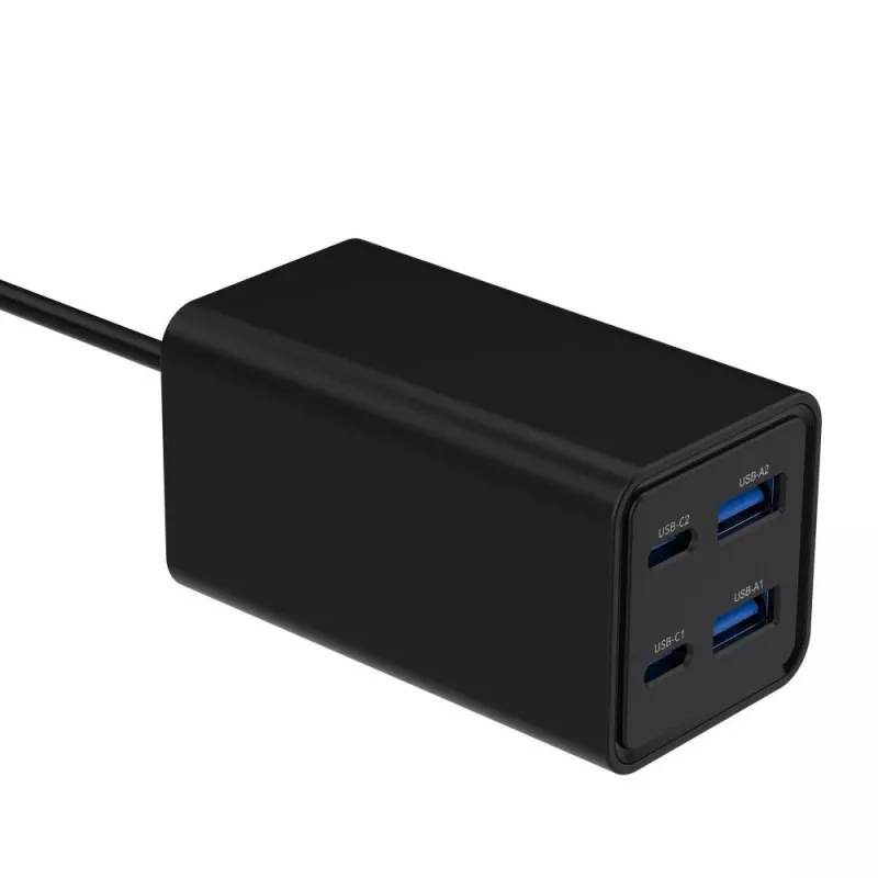Gembird TA-UC-2A2C-PD65-01-BK nabíjačka pre mobilné zariadenia notebook, smartfón čierna AC rýchle nabíjanie interiérová