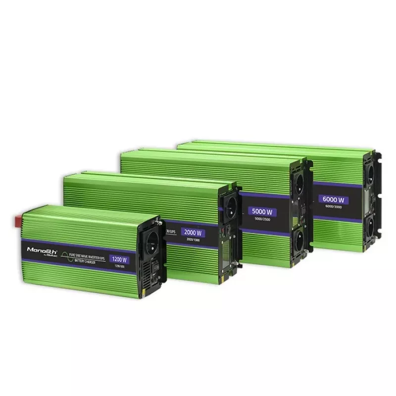 Automobilový menič Qoltec Monolith 1200 W zelený 12 V