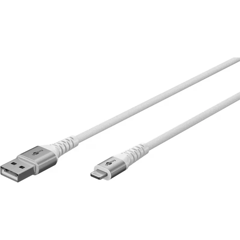 Goobay Lightning na USB-A supersoft textilný kábel s kovovými konektormi, 2 m (74512)