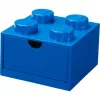 LEGO zásuvka na písací stôl 4, úložná krabica modrá, výstupky