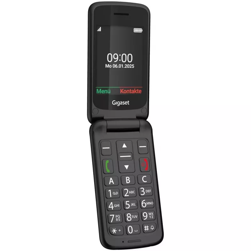 Gigaset GL595 telefón pre seniorov 7,11 cm (2,8 palca) Dual SIM, tlačidlo SOS, odolný voči striekajúcej vode a prachu, 32 MB RAM, slot microSD, čierny