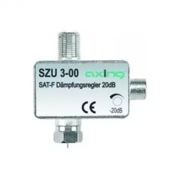 axing SZU 3-00 - 0,0001 - 2,4 GHz - 20 dB - strieborný - F-konektor samica/F-konektor samec - hliník