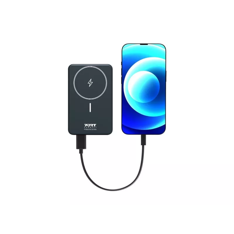 Port Designs 907005 powerbanka 10000 mAh bezdrôtové nabíjanie čierna