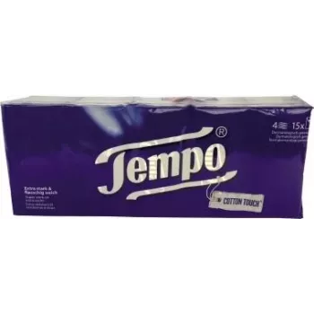 Tempo Classic 4-vrstvové vreckovky, biele, 15 x 10 vreckoviek