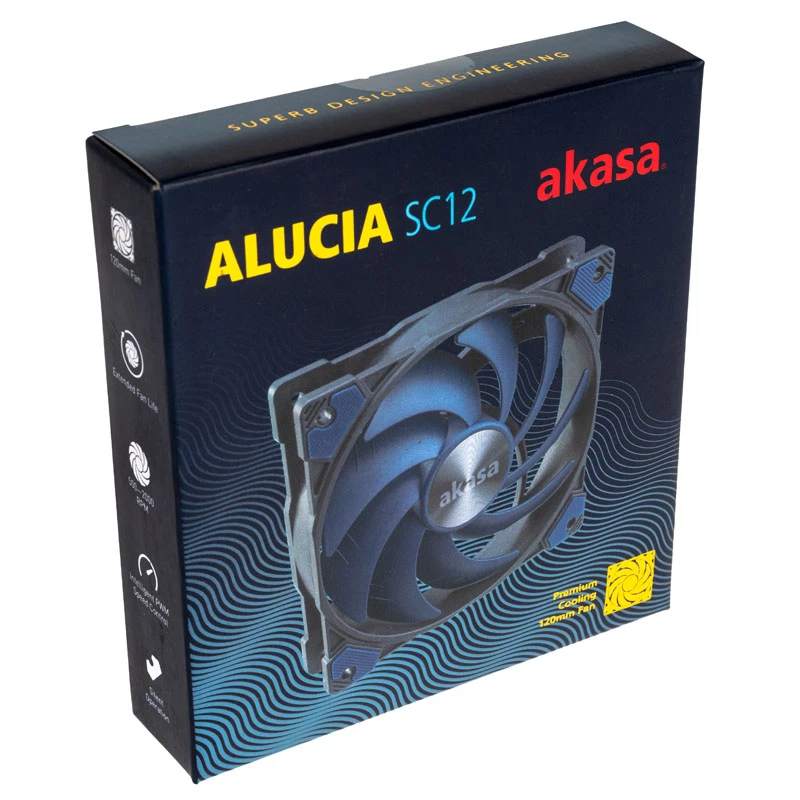 AKASA ALUCIA SC 120mm ventilátor do skrine - modrý