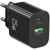USB nabíjačka usams USA001629 25W 1×USB-C + 1×USB-A rýchle nabíjanie