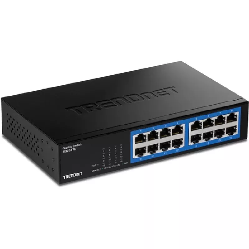 TRENDNET 16-portový Gigabit stolný switch s kovovým puzdrom