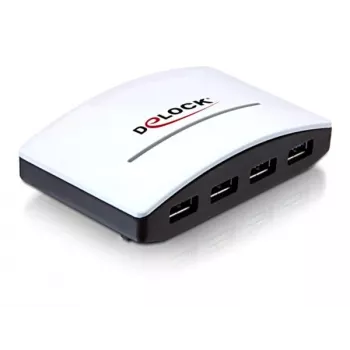 USB hub DeLOCK 4 port 5000 Mbit/s čierny biely