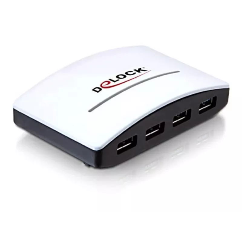 USB hub DeLOCK 4 port 5000 Mbit/s čierny biely
