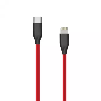 Silikónový kábel USB Type-C na Lightning, 2 m (červená)