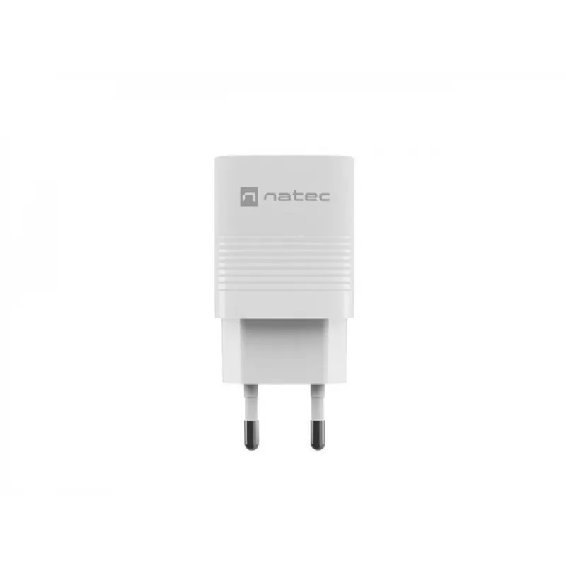 Káblová nabíjačka pre mobilné zariadenia NATEC NUC-2140, 30W, USB-C PD 3.0 + USB-A, Samsung AFC, biela