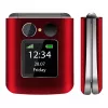 Flip telefón Beafon Fold 10 Silver Line červeno-strieborný Dual SIM