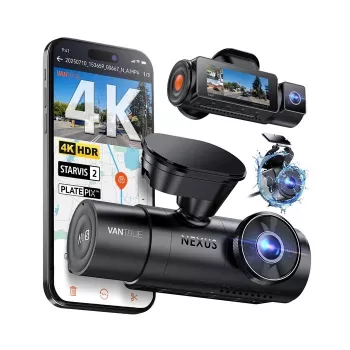 Auto kamera VANTRUE N4 PRO S 3-kanálová (predná + interiér + zadná), 3840x2160, F/1.8, Wi‑Fi, GPS, 3,19 palcový displej