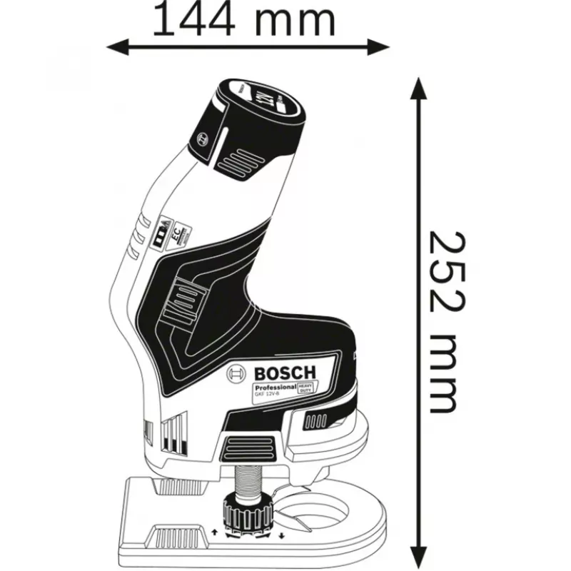 Bosch GKF 12V-8 Professional Akumulátorová okrajová frézka, solo
