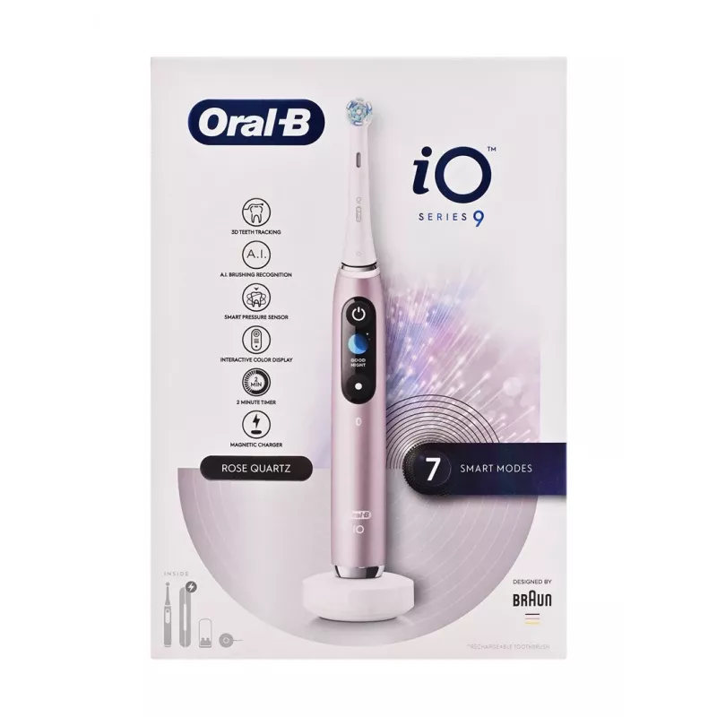 Oral-B iO9 Series 9 elektrická zubná kefka, rosé Quarz