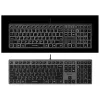 Káblová A4Tech klávesnica FX60H USB QWERTY – Full-Size 100%, podsvietená biela, sivá, USB hub