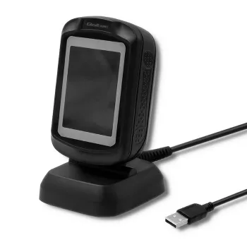 Pevný 1D/2D čítač čiarových kódov QOLTEC 50864, LED senzor, USB (káblový), čierny, 145×85×80 mm
