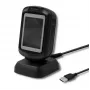 Pevný 1D/2D čítač čiarových kódov QOLTEC 50864, LED senzor, USB (káblový), čierny, 145×85×80 mm
