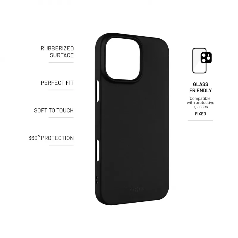 Fixed | Story | Zadný kryt | Apple | iPhone 16 Pro Max | Guma | Čierna