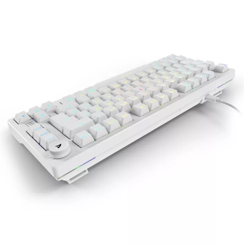 Sharkoon SGK25 75% QWERTZ USB káblová RGB LED klávesnica biela