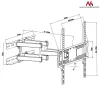 Maclean MC-760 nástenný držiak televízora 26–55 palcov, VESA 100×100–400×400, max. 30 kg, sklon ±15°, vzdialenosť od steny 7–46 cm, kov, čierny