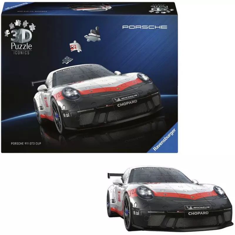 3D puzzle Ravensburger Iconics Porsche 911 GT3 Cup – modelová stavebnica