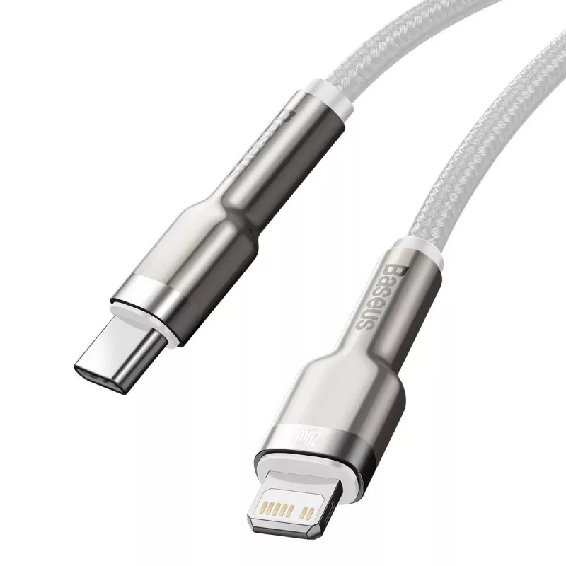 USB-C na Lightning kábel Baseus Cafule 1 m, 20 W, zinkové puzdro, biela