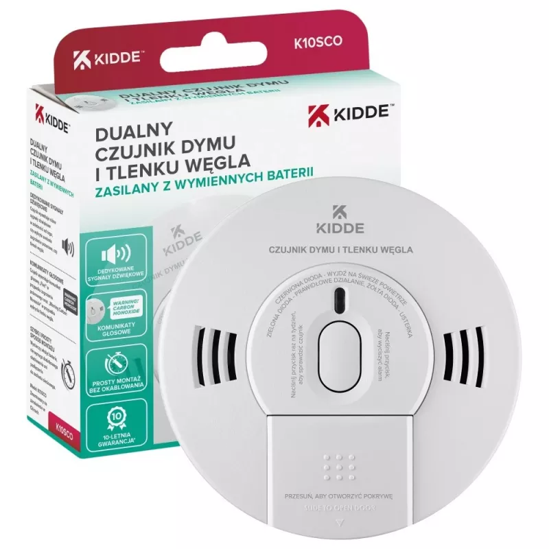 Duálny detektor dymu a oxidu uhoľnatého K10SCO