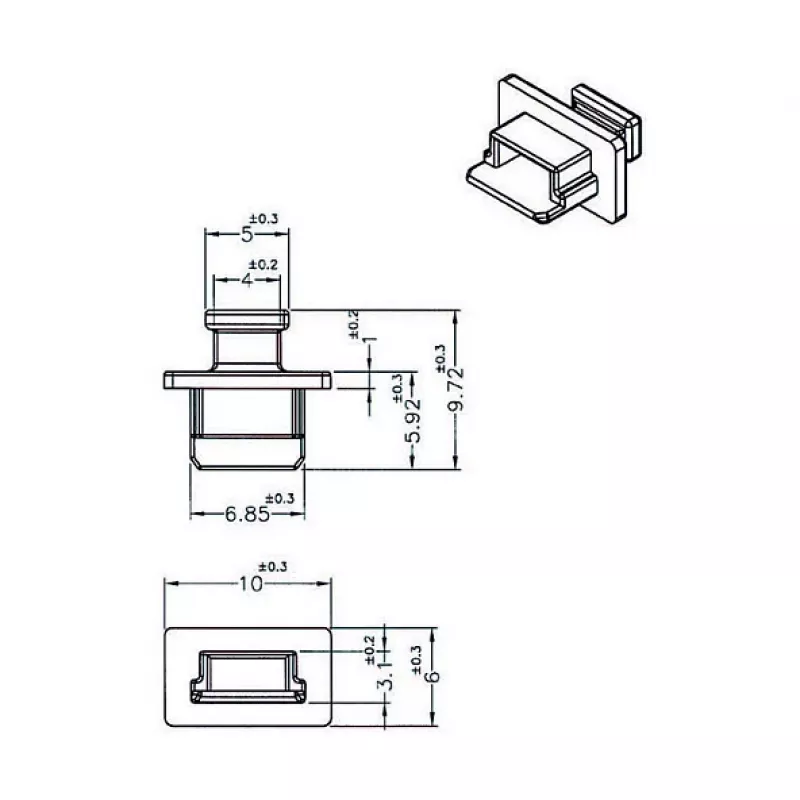 Ochranný kryt konektora samica USB Mini-B DeLOCK 64011