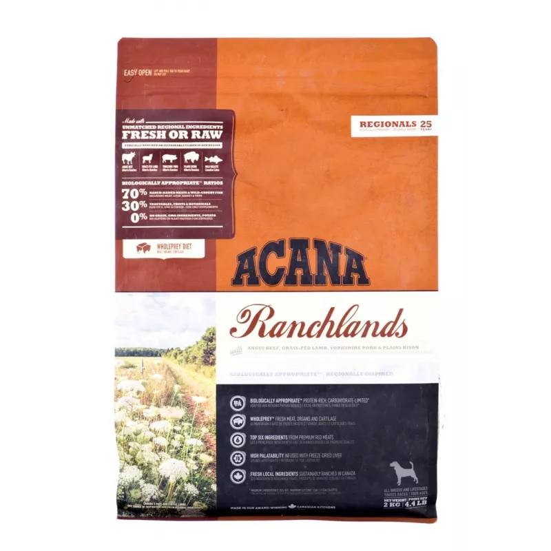 ACANA Highest Protein Ranchlands Dog - suché krmivo pre psov - 2 kg
