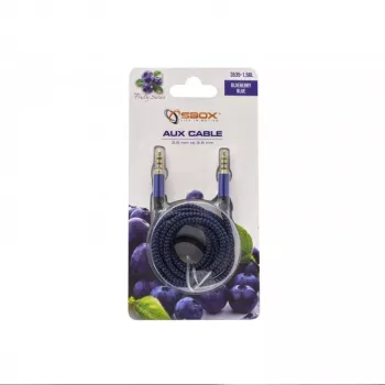 Sbox 3535-1.5BL AUX kábel 3,5 mm na 3,5 mm čučoriedkovo modrá