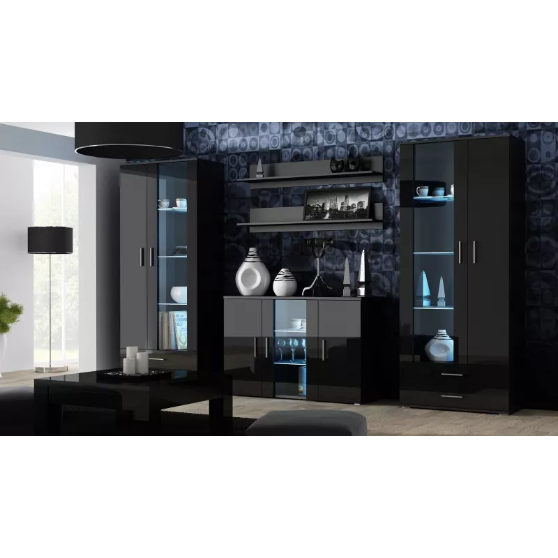 Komoda Cama SOHO S7 120 cm čierna lesk