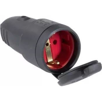 AS Schwabe 60415 uzemnená spojovacia zástrčka 230 V čierna IP44 (60415)