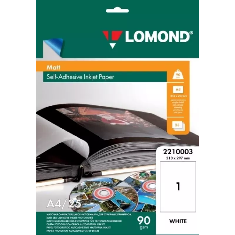 Lomond samolepiaci atramentový fotopapier matný A4 25 listov