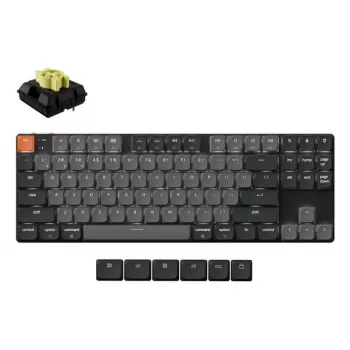 Mechanická klávesnica Keychron K1X-A4 80 % QWERTY angličtina, USB + Bluetooth, 87 klávesov, LED podsvietenie, sivá