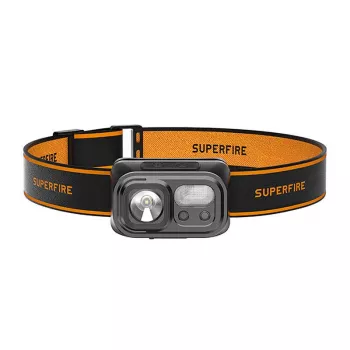 Čelová lampa Superfire HL23-S – výkon 350 lm, 2000 mAh nabíjateľná batéria