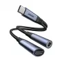 2-in-1 audio adaptér Joyroom SY-C02 — Type-C na 3,5 mm + Type-C, čierny