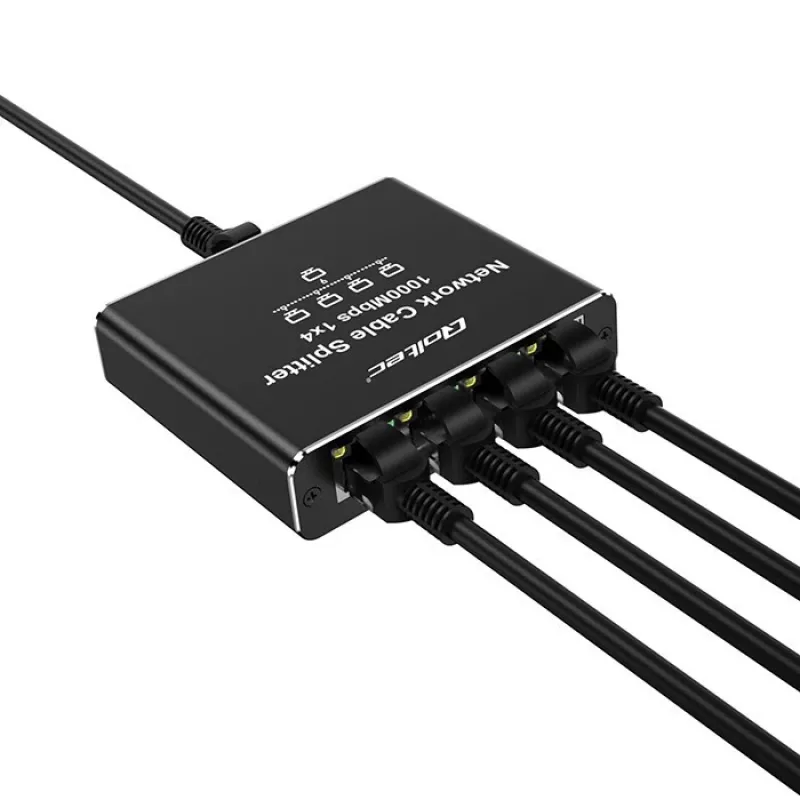 Ethernet mini switch QOLTEC 52293 1x4 RJ45, neřízený sieťový rozbočovač 1-in 4-out