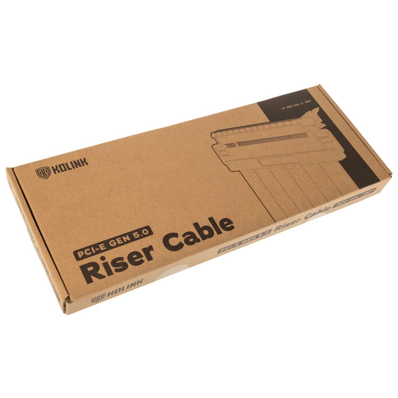 Kolink PCI Express 5.0 x16 na x16 riser kábel, 180 stupňov, čierny – 30 cm