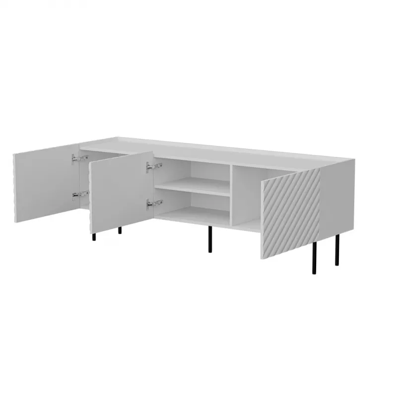 TV skrinka Cama LUCCA 3D 165×40×59 cm, biela, vrchná doska z drevotriesky