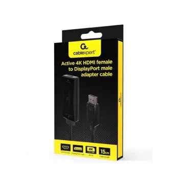 Videokáblový adaptér GEMBIRD A-HDMIF30-DPM-01 HDMI Type-A na DisplayPort 0,15 m čierny