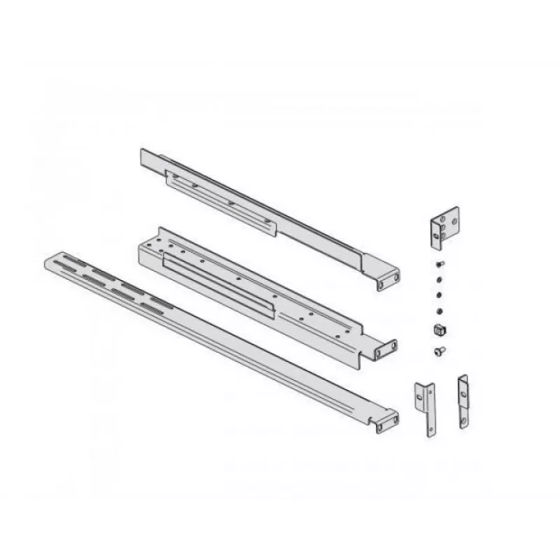 Rack-Montageset EVER pre UPS, model W/OP-ZA00-0002/00, nastaviteľná vzdialenosť koľajníc 800–1200 mm, strieborná
