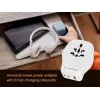 Nástenný cestovný adaptér GEMBIRD TPA-1A2C20-02-W 20W — 1xUSB-A + 2xUSB-C, zástrčka typ G, 100–250 V, biela