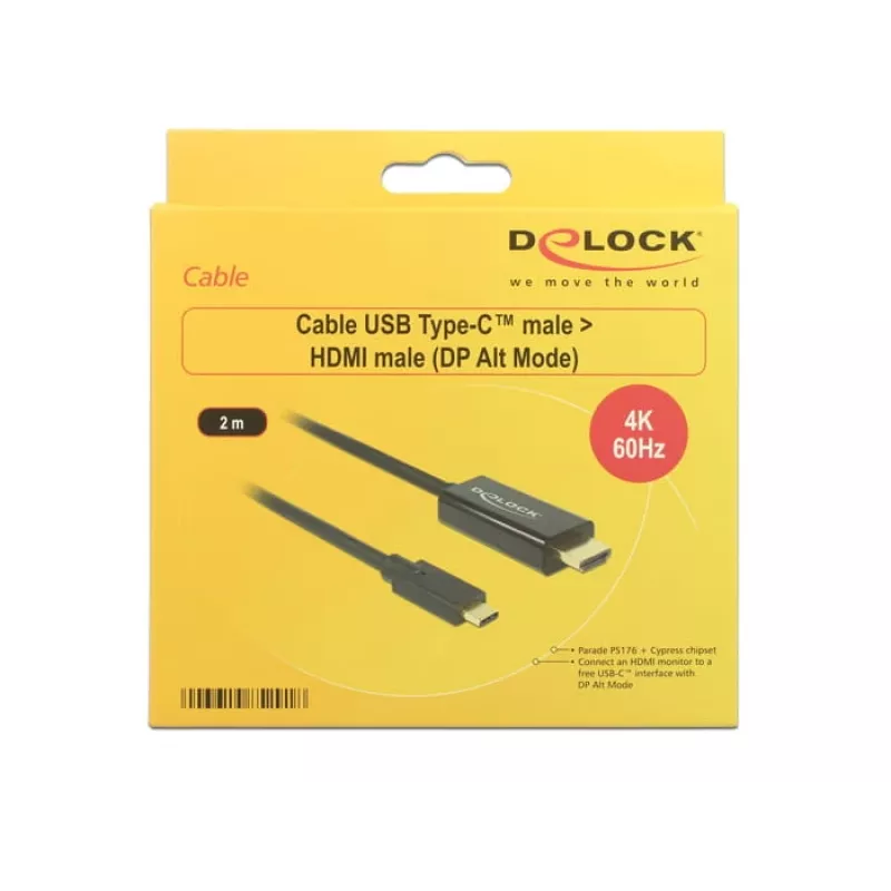 Video káblový adaptér DeLOCK 85291 USB Type-C HDMI 2 m čierny